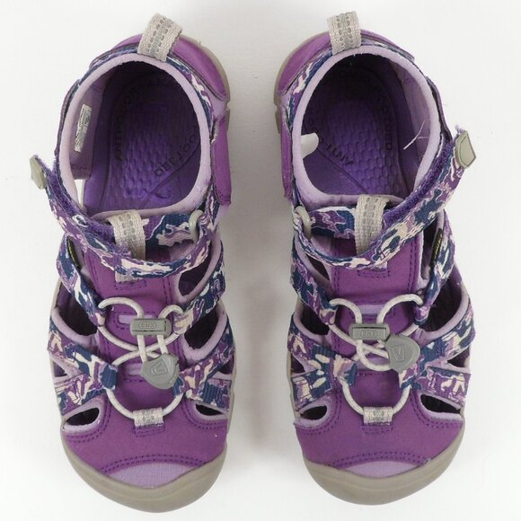 Keen Big Kids' Size 2 Sandals Purple Camo Seacamp II CNX Hybrid Water Tillandsia - Picture 8 of 10